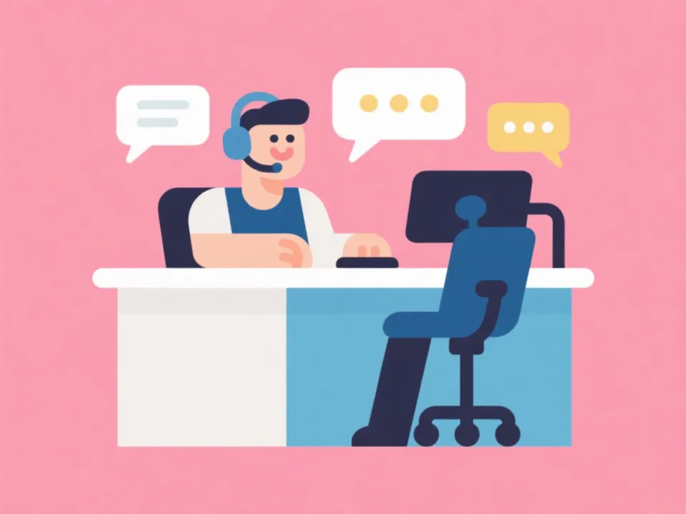 客服与用户沟通插画